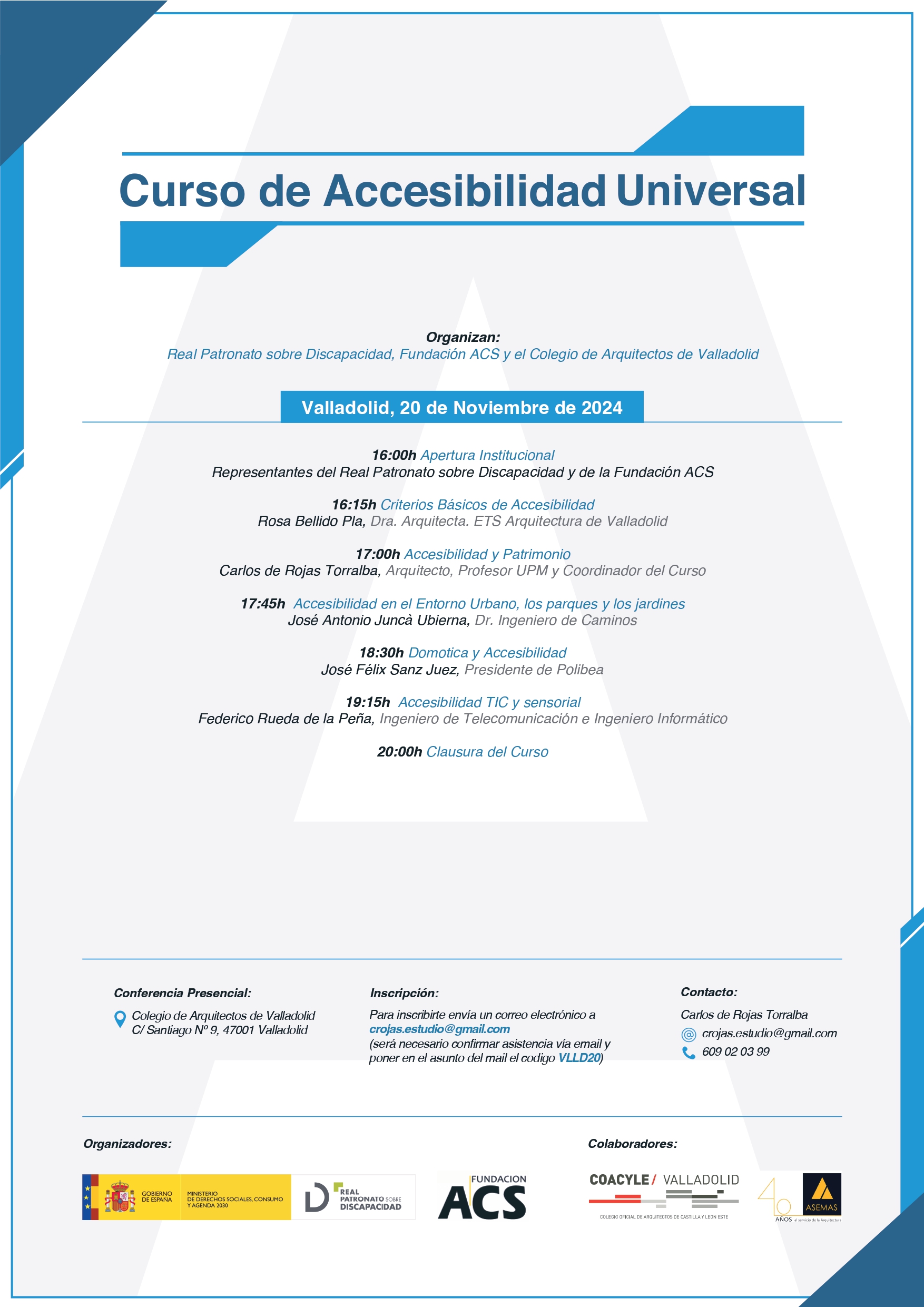 CURSO DE ACCESIBILIDAD UNIVERSAL. @ COLEGIO DE ARQUITECTOS DE VALLADOLID